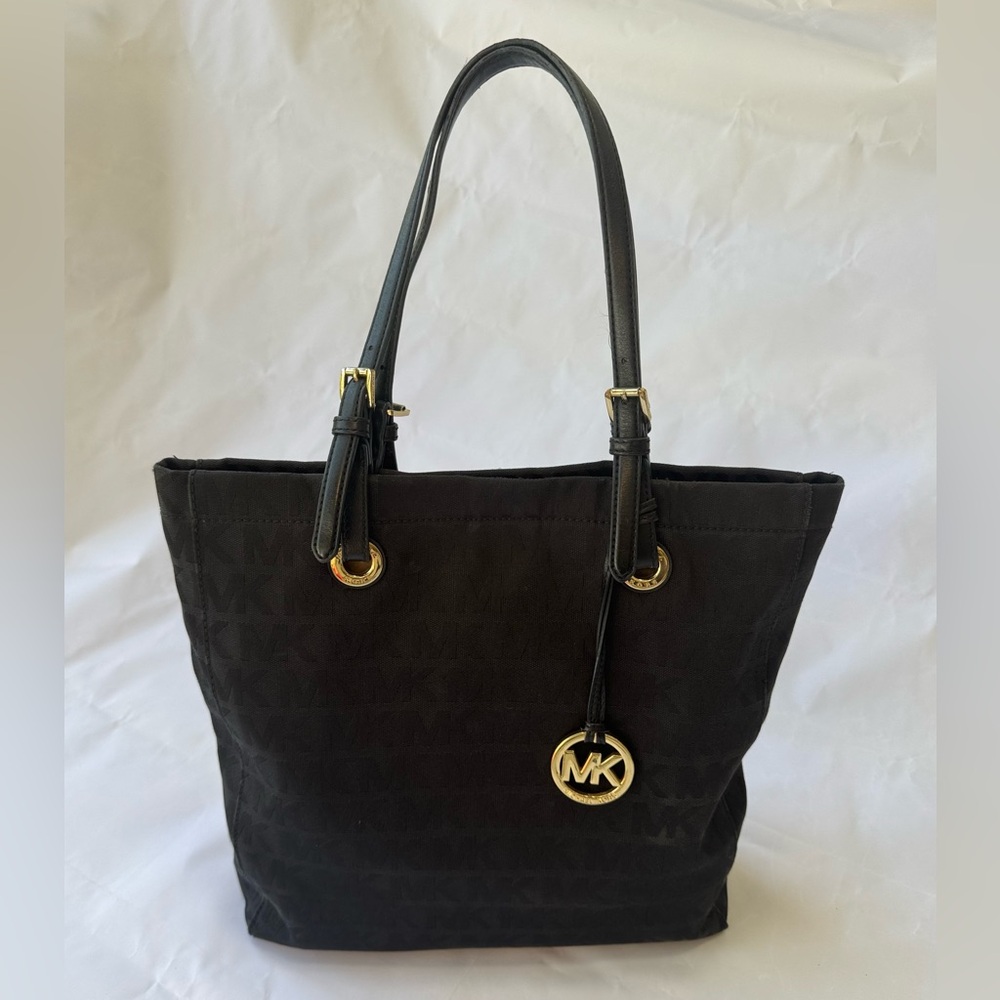 MICHAEL KORS Black/Black Monogram Fabric Tote - Picture 2 of 12